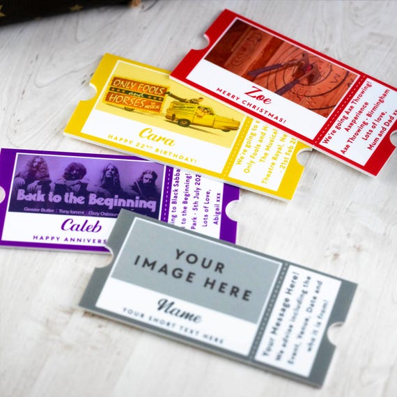 Personalised Ticket Customised Your Own Photo Concert Ticket, Theatre Ticket, Travel Ticket, Acrylic Gift Voucher, Custom Birthday Gift Xmas