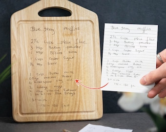 Personalised Handle Board Custom Handwriting Engraved Any Message Chopping Board, Upload Your Own Drawing , Gift for Him , Gifts for Her,