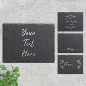 Personalised Slate Placemat Engraved Stone Serving Board Cheese Platter Personalized Chopping Board Tableware