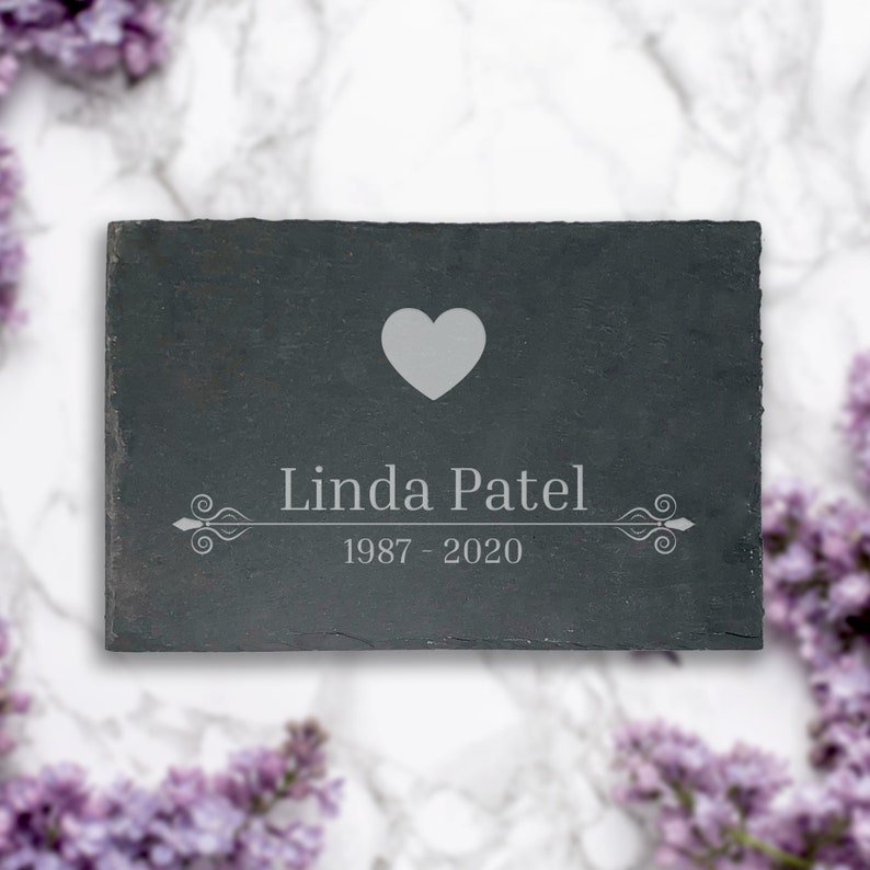 Personalised Slate Memorial Plaque , Engraved Stone Remembrance Personalized Gift , Any Relation Pet Lover Animal Sentiment Style 3
