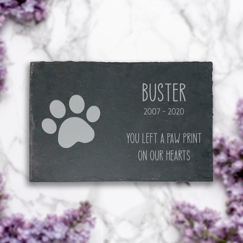 Personalised Slate Memorial Plaque , Engraved Stone Remembrance Personalized Gift , Any Relation Pet Lover Animal Sentiment Style 4
