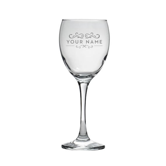 Bicchiere da vino personalizzato inciso al laser il tuo messaggio Disegni  su misura Bicchiere personalizzato di alta qualità Qualsiasi messaggio  Qualsiasi nome, vino, compleanno -  Italia