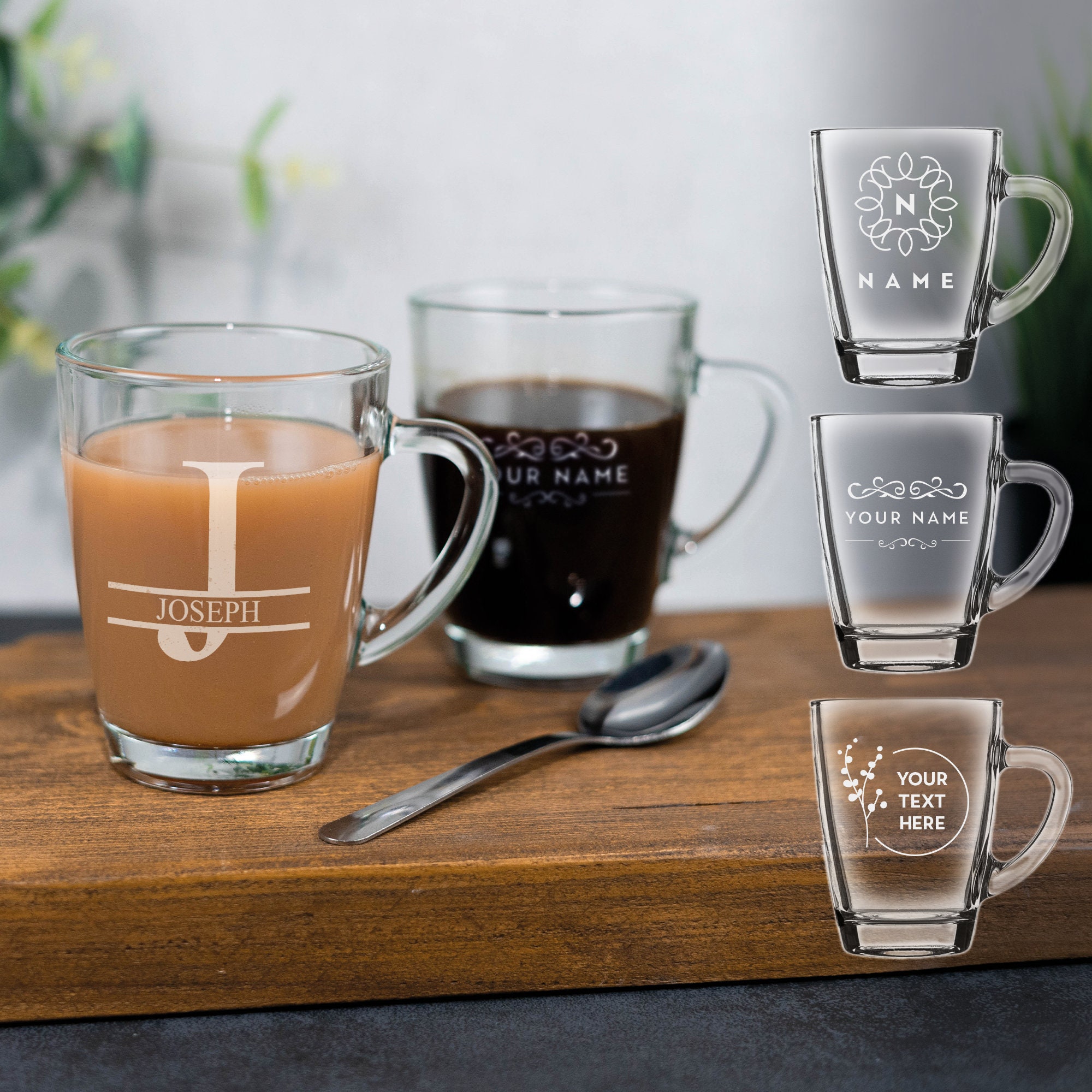  Hearth Double Walled Glass Coffee Mugs I 2, 8oz Smoked Glass  Insulated Coffee Mugs With Handles I Perfect Glass Tea Cups & Latte Cups