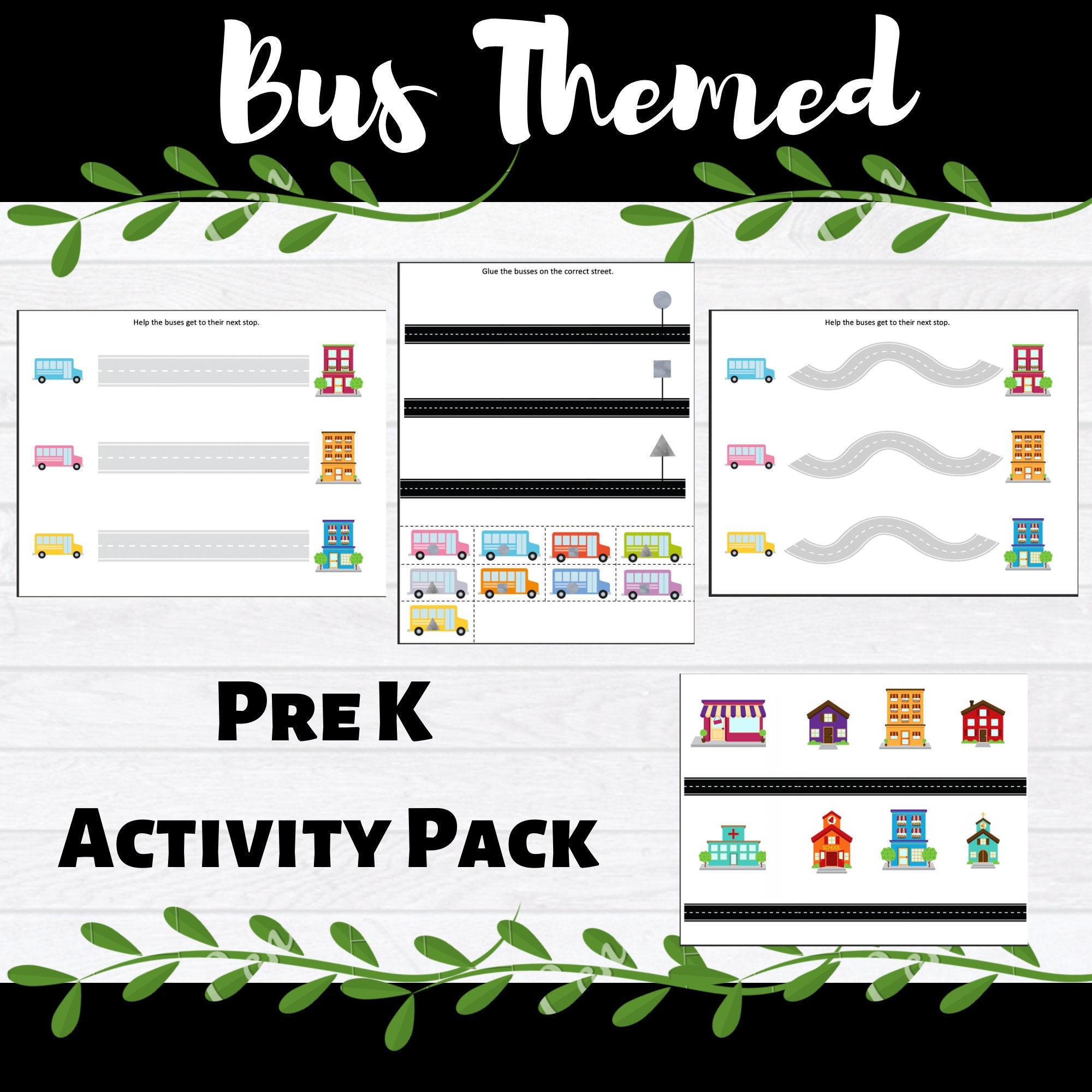 Bus Themed Activity Pack - Etsy