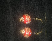 Red and Gold Earrings