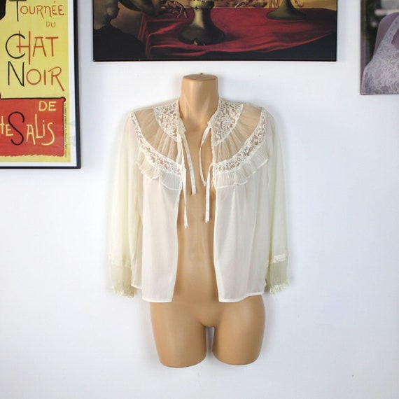 Lace Bed Jacket, Vintage Bed Jacket, 1950s Bed Jac