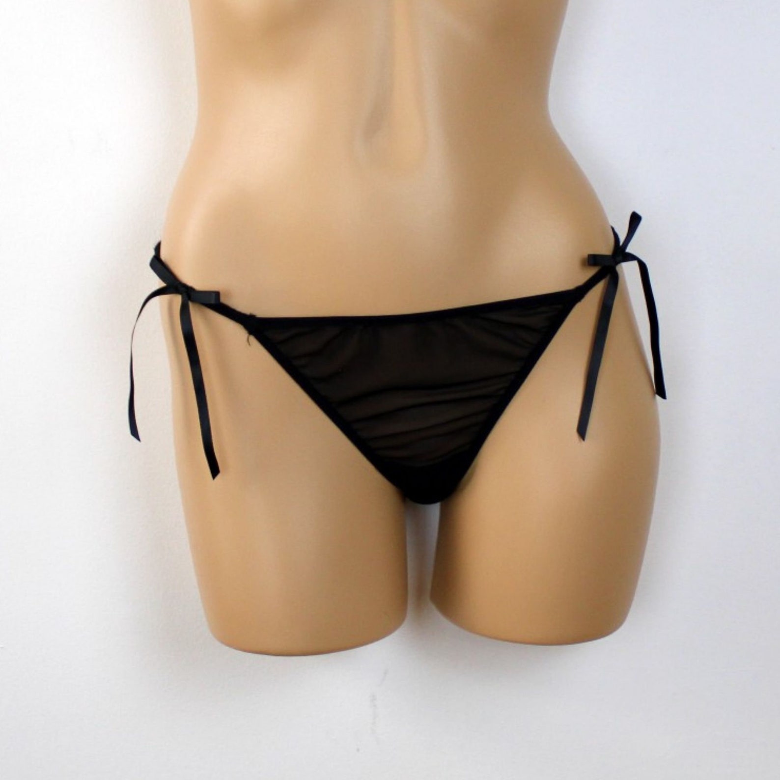 La Senza Sheer Black Bikini Panties with Ruffle Bum Size M Etsy