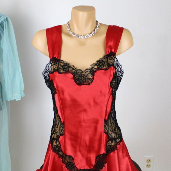 Vintage Victoria's Secret Gold Label, Red Black F… - image 2