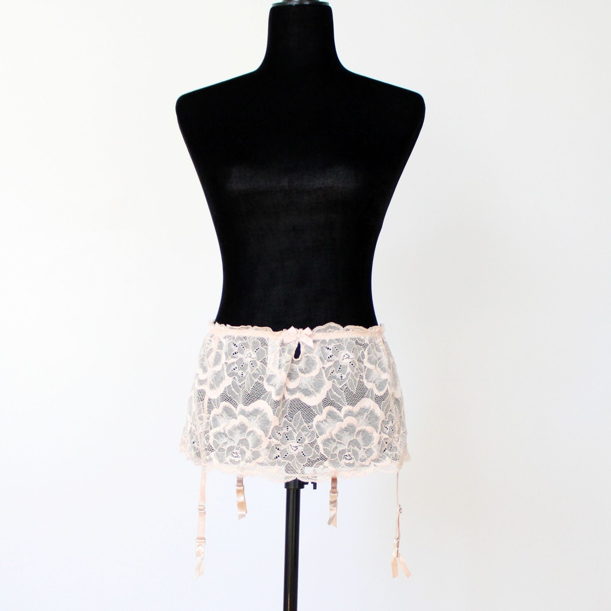 La Senza Light Pink/peach Wide Band Garter Belt XL, Vintage Lingerie