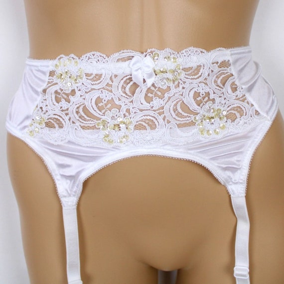 Bridal White Garter Belt, Cabernet Lingerie Size … - image 3