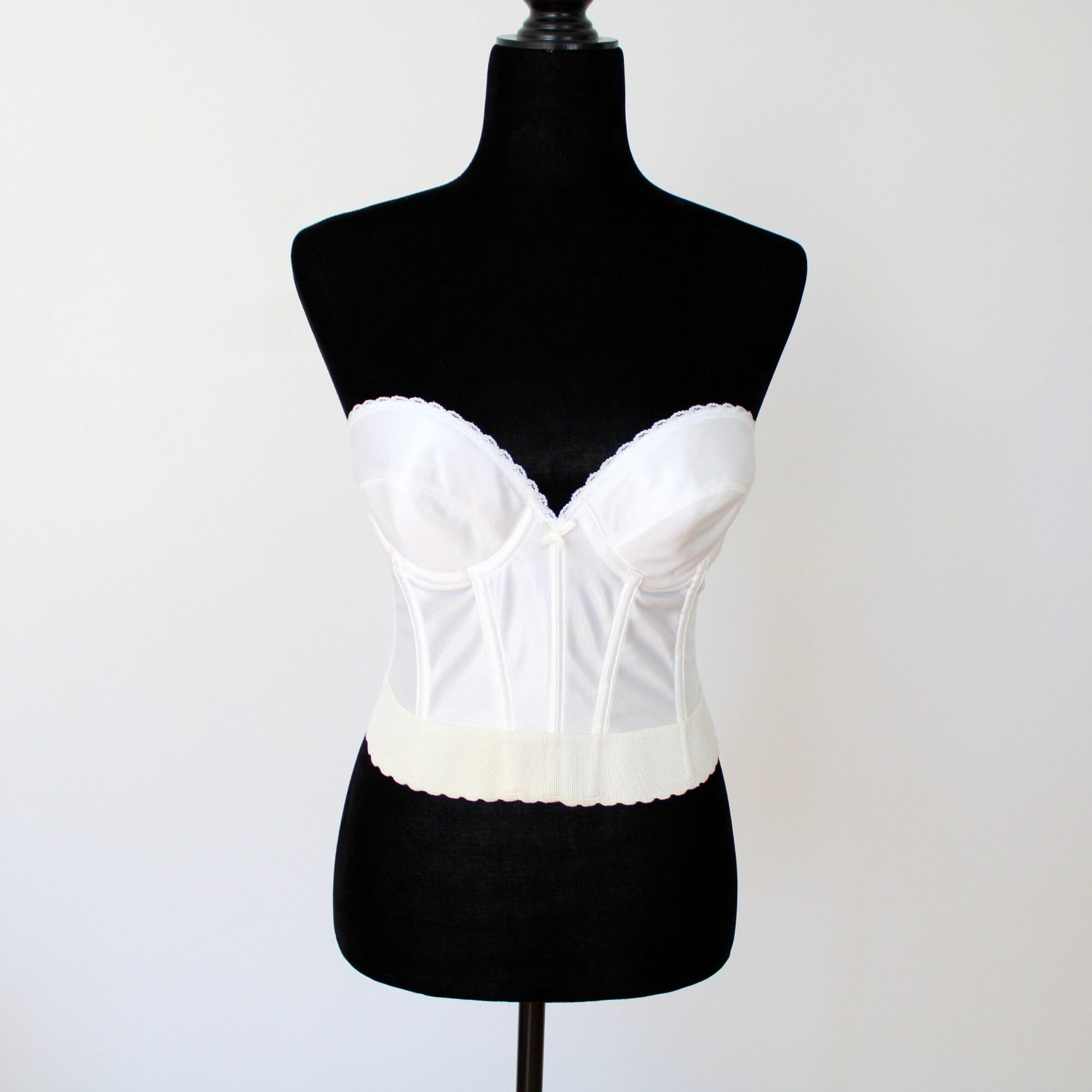 Plain Bridal Bustier With Adjustable Straps, Bridal Crop Top With Low Back,  Simple Bridal Top, Wedding Separate, Bridal Bustier 