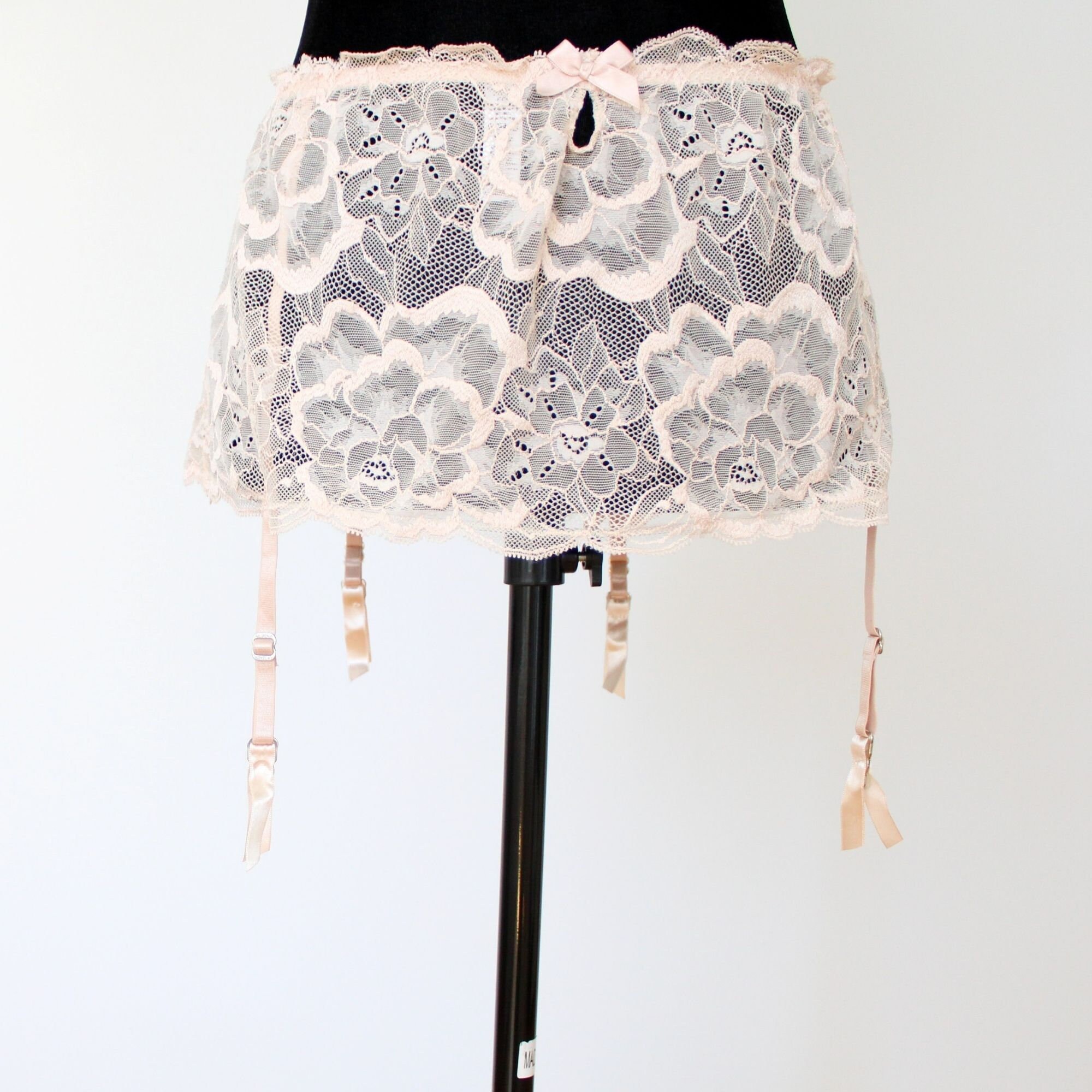 La Senza Light Pink/peach Wide Band Garter Belt XL, Vintage Lingerie