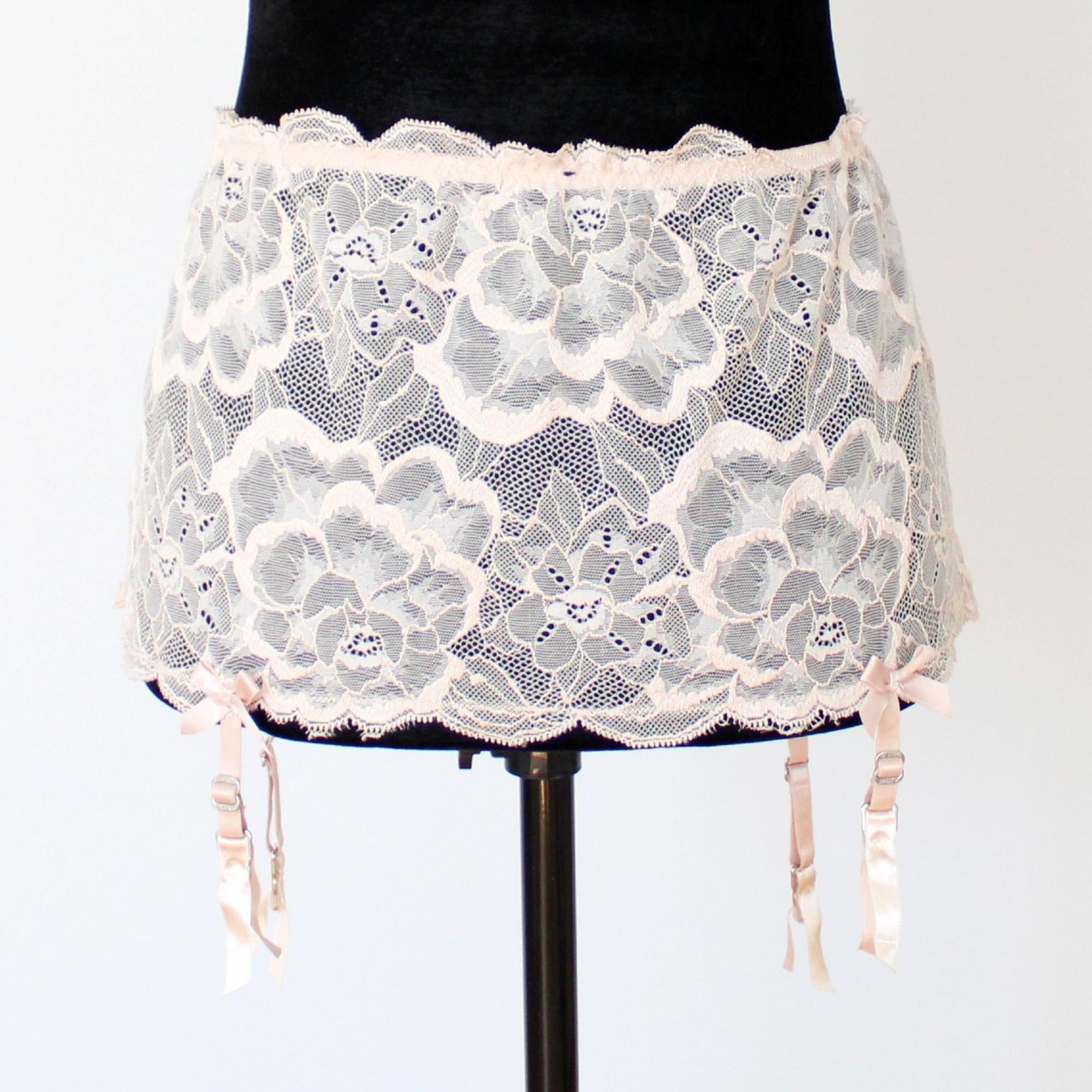 La Senza Light Pink/peach Wide Band Garter Belt XL, Vintage Lingerie