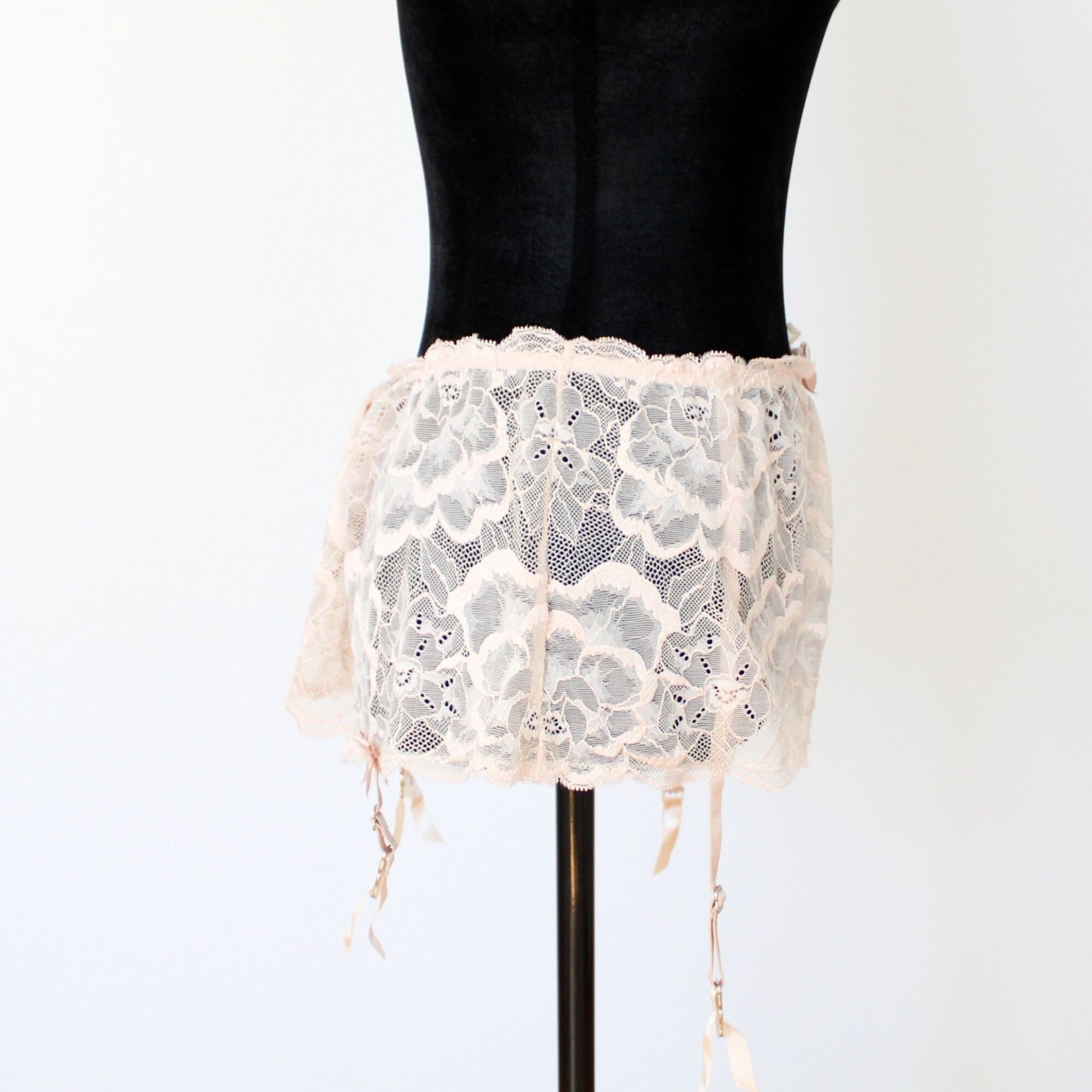 La Senza Light Pink/peach Wide Band Garter Belt XL, Vintage Lingerie