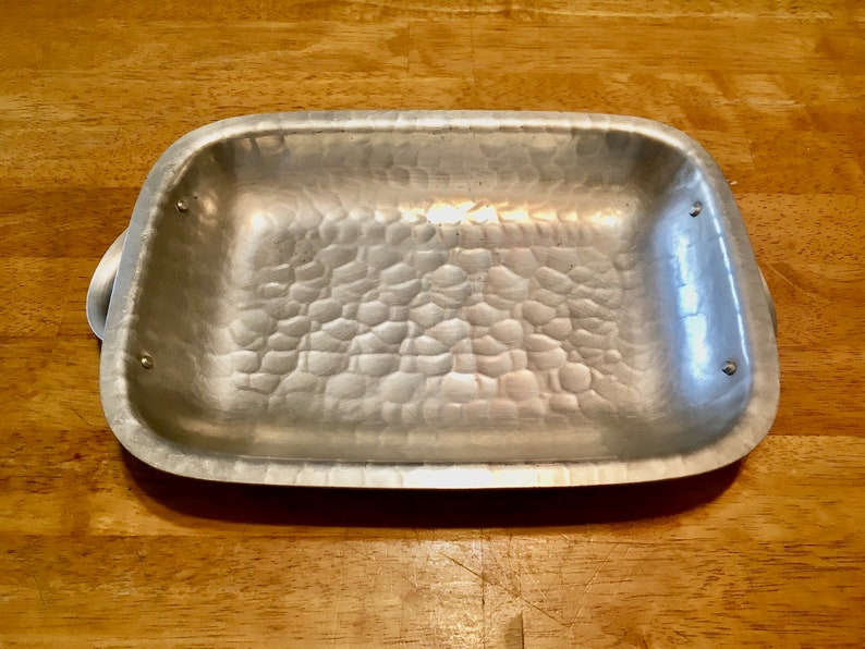 Vintage Hammered Aluminum Trays Etsy