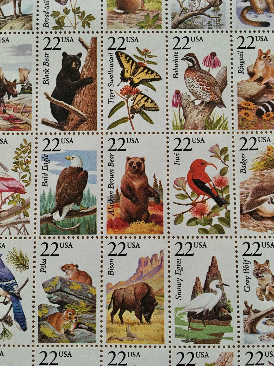 Vintage Postal Nature Stamps Etsy