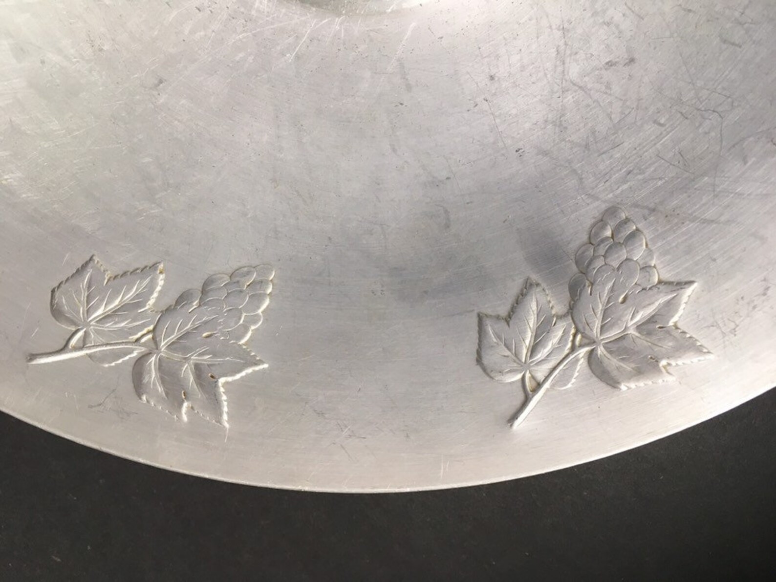 Antique Hammered Aluminum Grape and Lead Design Bowl Etsy