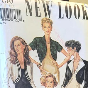 New Look 6130 ソーイングパターン – ボレロジャケット イブニング 80年代 サイズ 6-16 未裁断