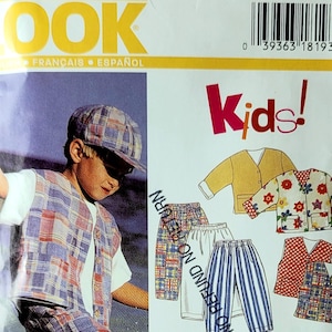 New Look 6398 1980s vintage sewing pattern kids outfit set Size 2 3 4 5 6 7 UNCUT FACTORY FOLDED