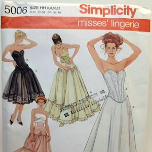 Simplicity 5006 Vintage-Schnittmuster für Korsett, Unterrock, Kostüm, Braut, Gothic, Größe 6, 8, 10, 12, ungeschnitten, originalverpackt