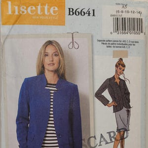Butterick Lisette B6641 Schnittmuster gefütterte Jacke Size 6 8 10 12 14 UNCUT Factory FOLDED