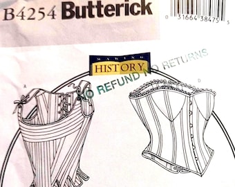 Historical Corset Sewing Pattern Butterick 4254 size 12-14-16, 2004 Making History Series Halloween UNCUT
