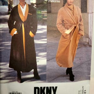 Vogue 1245 DKNY Donna Karan 1990s vintage sewing pattern coat belt Size XS S M UNCUT factory folded