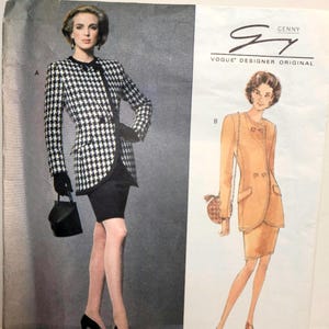 Vogue Designer 2934 Genny 1980s vintage sewing pattern power suit jacket skirt Size 12 14 16 UNCUT FACTORY FOLDED