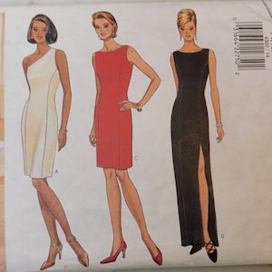 Wykrój na dopasowaną sukienkę wieczorową Butterick 4300 z szwem typu princess, wielorozmiarowy, wykrój do rozmiaru 14, gotowy do użycia.