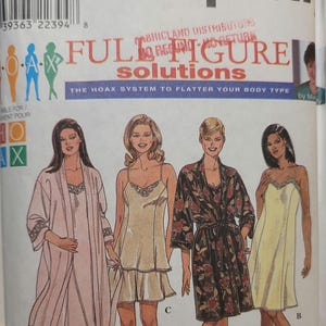 Simplicity 8486 vintage 2000s full figure slip nightgown camisole robe pattern Size 26W 28W 30W 32W UNCUT FACTORY FOLDED