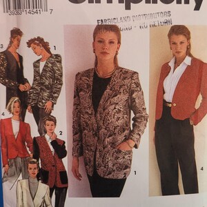 Patrón de costura de blazer vintage – Simplicity 8622, chaqueta de mujer, 3 horas, estilo años 80, tallas 12-16, sin cortar.