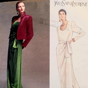 Vogue 2603 Yves Saint Laurent pattern jacket evening dress size 8 10 12 UNCUT
