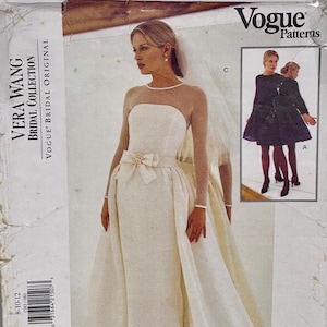Patrón de vestido de novia Vogue 1583 Vera Wang – Sobrefalda para vestido de novia, tallas 8-12, sin cortar.