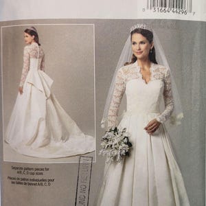 Patrón de costura para vestido de novia – Butterick B5731, vestido de novia de encaje, tallas 6–14 SIN CORTAR