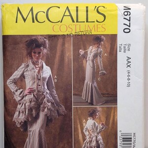 Victorian bustle costume sewing pattern McCalls M6770 skirt pantaloons Halloween Size 4-6-8-10 Uncut Factory Folded