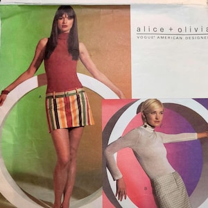 Patrón de costura vintage Vogue V2811: falda Alice + Olivia, 2002, talla 18-20-22 SIN CORTAR Y DOBLADA DE FÁBRICA
