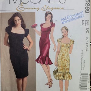 Vintage McCalls M5269 sewing pattern – Evening elegance dress, 2000s, Sizes 12-14-16-18 UNCUT