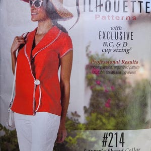 Silhouette Patterns 214 Laurens Sjaalkraag Wikkeltop Naaipatroon Ongesneden In De Fabriek Gevouwen