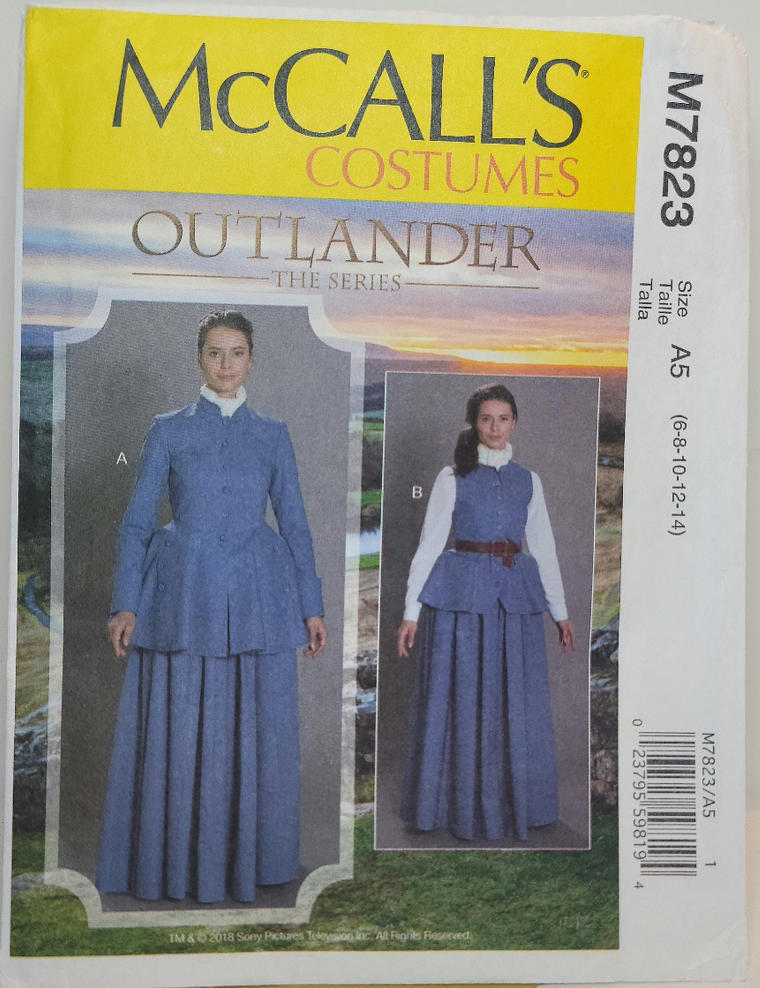 Mccalls M7823 Outlander Costume Sewing Pattern Fitted Jacket Vest Size ...