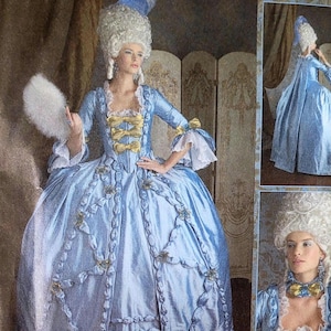 Patrón de costura vintage Simplicity 3637 del siglo XVIII para vestido de corte rococó. Tallas 8, 10, 12 y 14. Sin cortar.