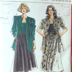 1980s Burda Sewing Pattern 5210: Blouse, Top & Skirt Ensemble (Sizes 16-26 UNCUT)