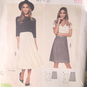 Burda Style 6880 | Women’s Semi-Fitted Skirt Sewing Pattern | A-Line & Flared Variations | Sizes 10–20 | precut  2014