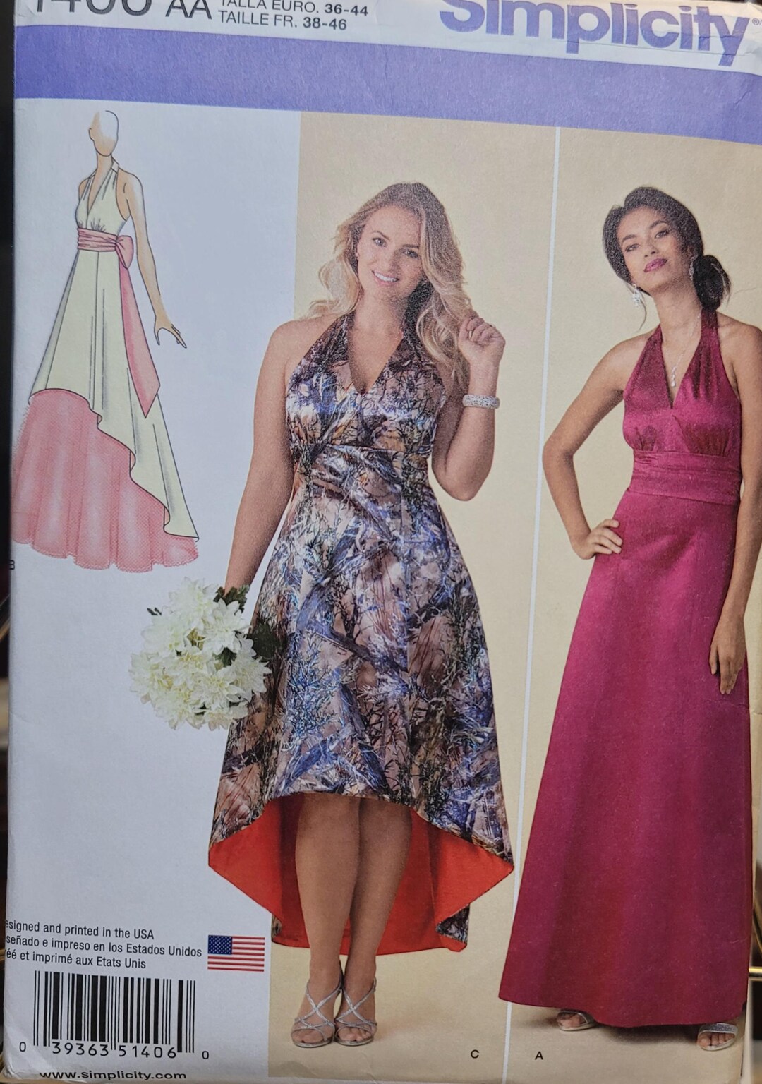 Vintage Simplicity 1406 Sewing Pattern – Halter Evening Gown, 2010s ...