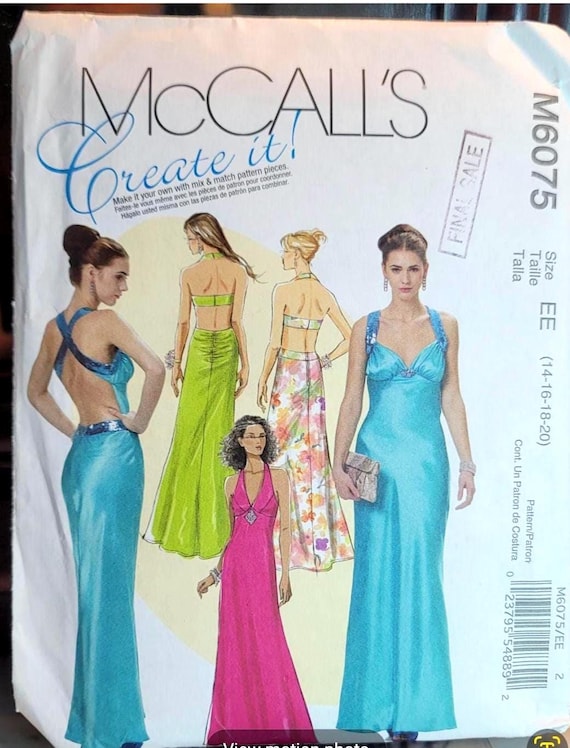 Mccall's M6075 Bridal & Bridesmaid Dress Sewing Pattern 2010 UNCUT – Evening Formal Gown