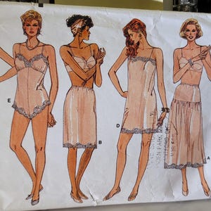 Vintage Vogue Lingerie Pattern 9765 | Slip Teddy Camisole Panties | 1980s Sewing Pattern P-S-M