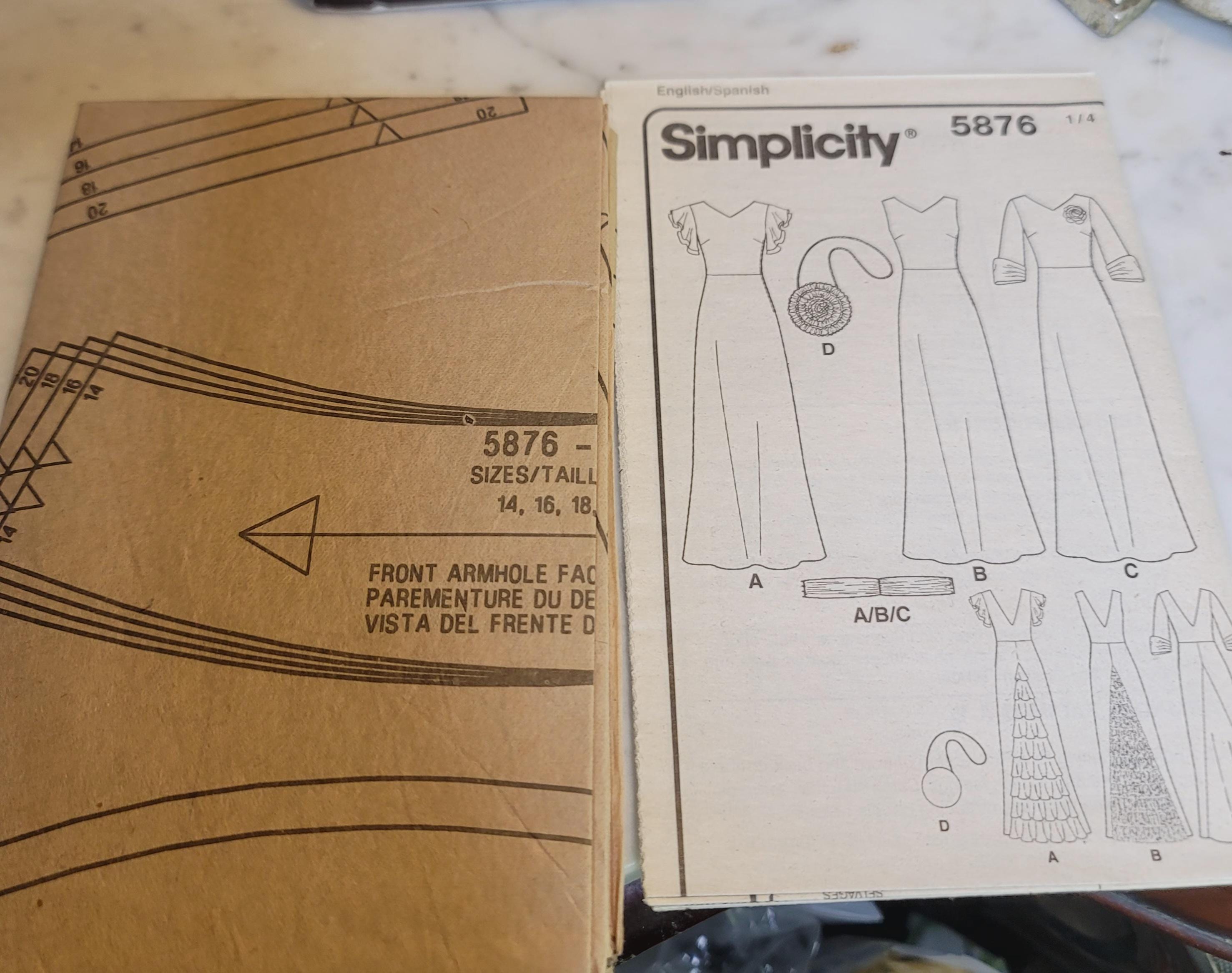 Vintage Simplicity 5876 Sewing Pattern – Opera Stage Evening Gown ...