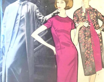 Vogue Paris z lat 60. XX wieku, oryginał 1269 – wzór projektanta Jacques'a Griffe'a, sukienka i płaszcz w całości wstępnie wycięty