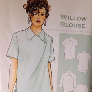 Willow Blouse Sewing Pattern: Asymmetrical Tunic, XS-XXL (UNCUT)