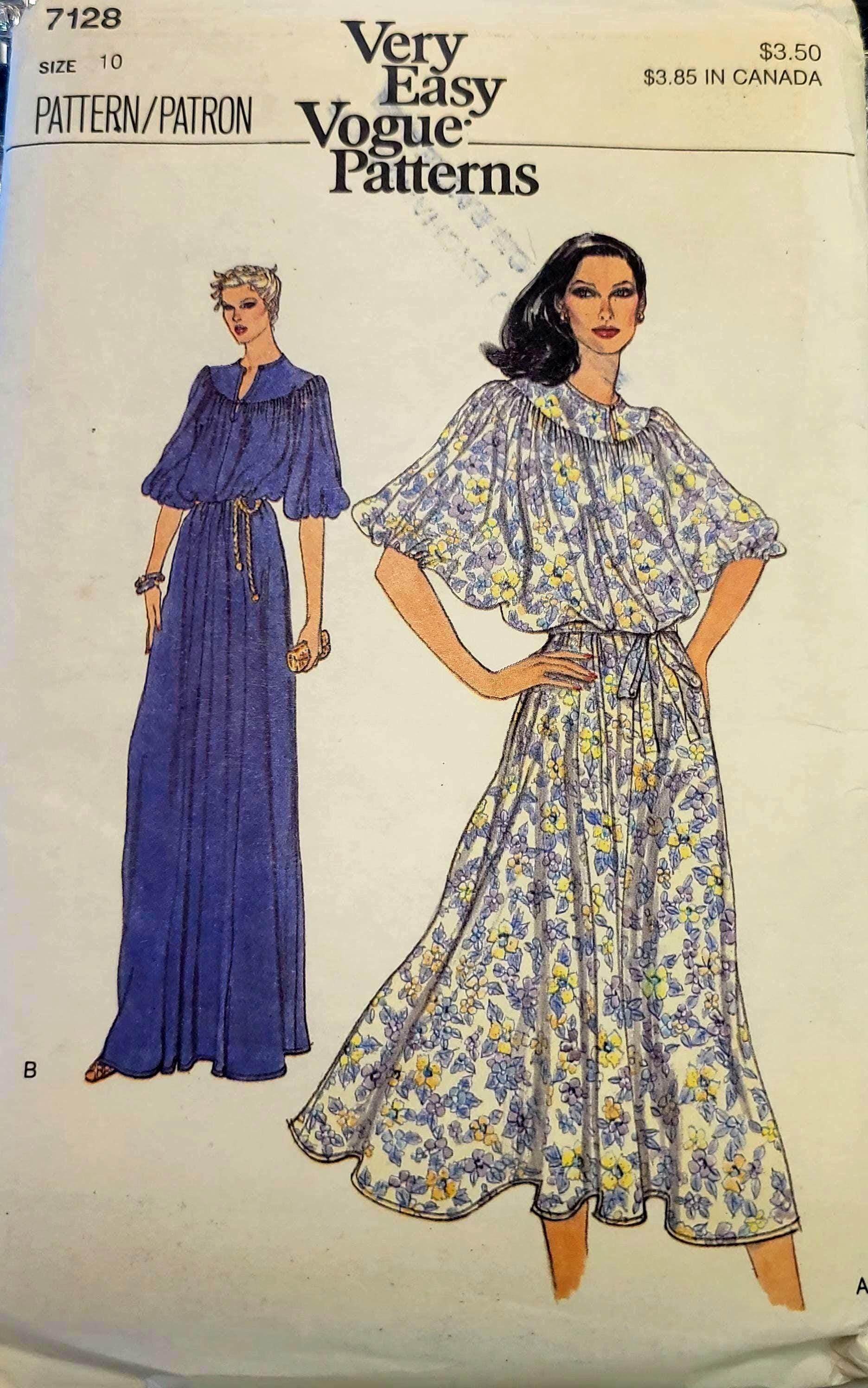 ladies peasant dress pattern Vintage Sewing – Vogue 7128 Blouson Dress Pattern Size 10 Boho Dress PRECUT spring fits