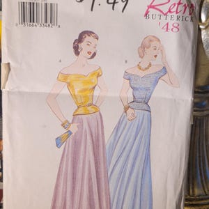 Butterick 3130 Retro 1950s Evening Dress Sewing Pattern Reprint – Sizes 20–24 – UNCUT (Missing Instructions)